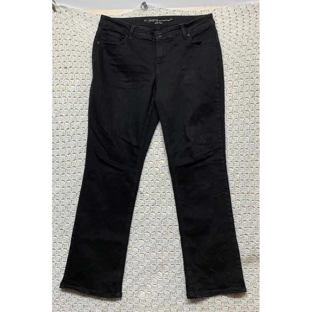 M Jeans by Maurices Jeans Women 14 Regular Black Denim Bootcut Mid Rise W36 L31.